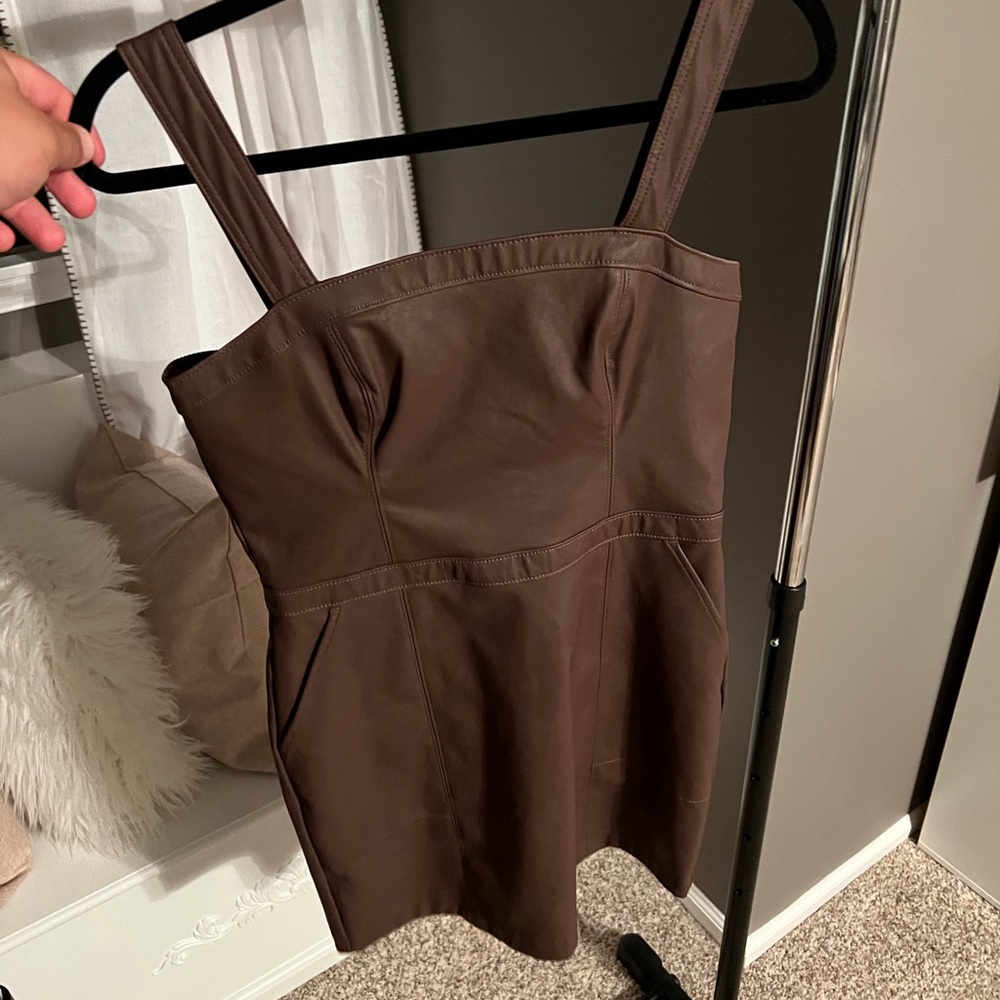 Brown Abercrombie & Fitch Leather Dress